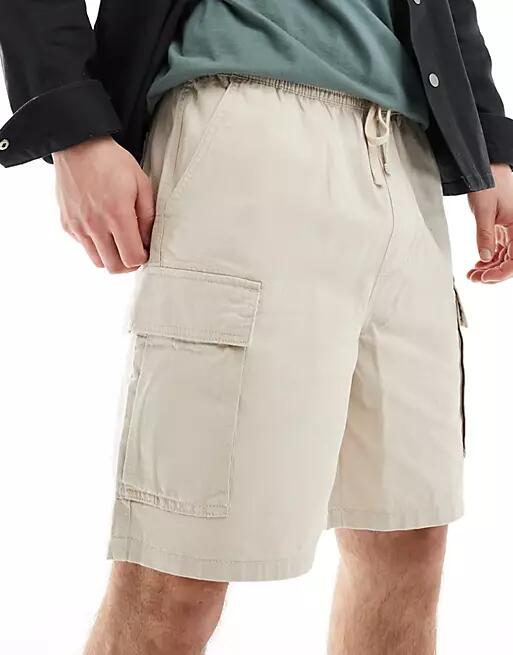 Pull & Bear cargo short in beige-Neutral Cover