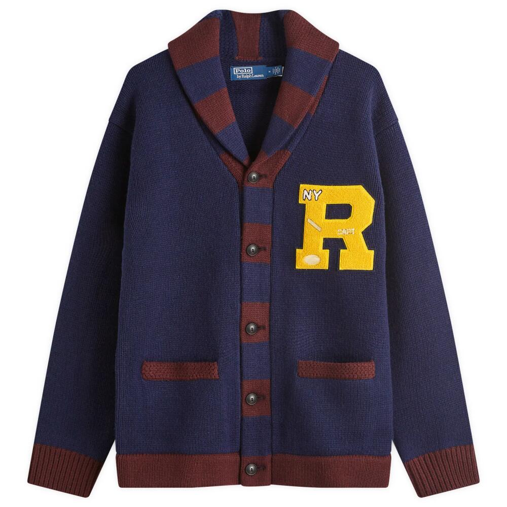 Polo Ralph Lauren Men's Varsity Cardigan in Aviator Navy Combo Cover