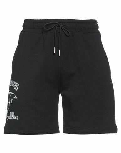 Self Made By Gianfranco Villegas Man Shorts & Bermuda Shorts Black Cotton Cover