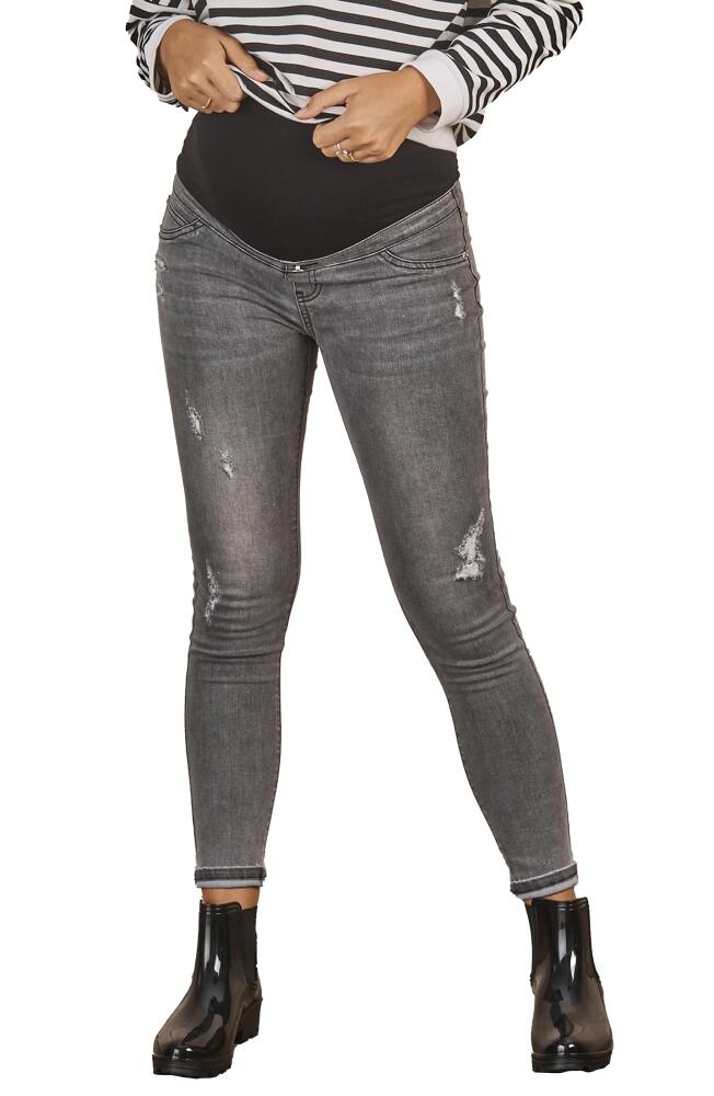 Angel Maternity Claire Over the Bump Skinny Maternity Jeans in Charcoal Cover