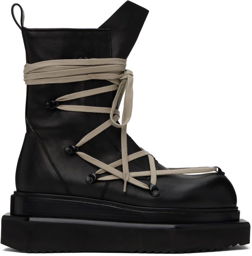 Rick Owens Black Porterville Pentalaced Turbo Cyclops Boots Cover