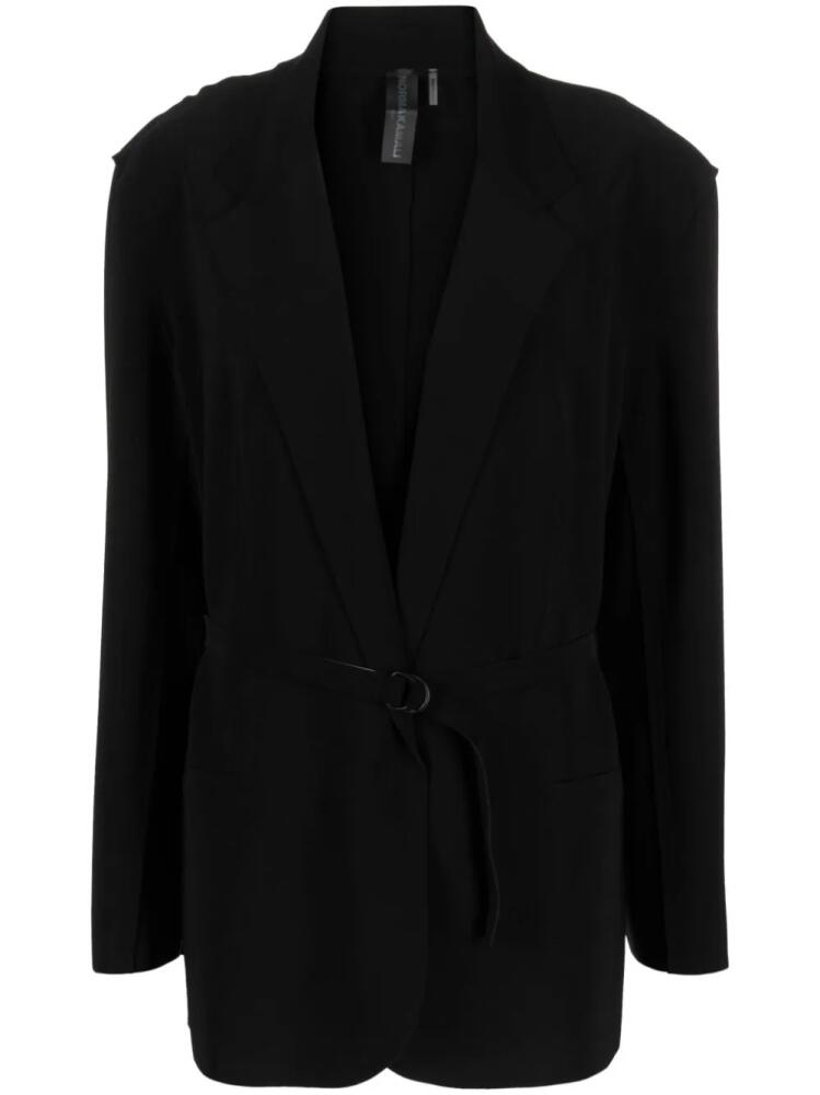 Norma Kamali notched-lapel belted blazer - Black Cover