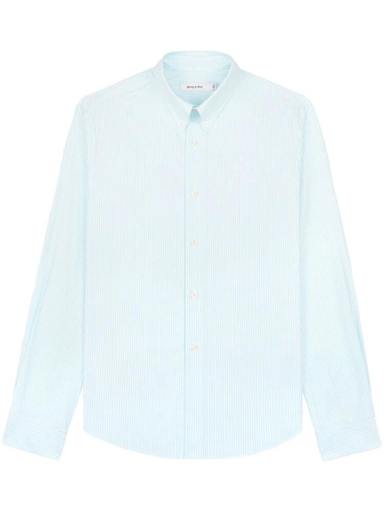 Sporty & Rich Oxford logo-embroidered cotton shirt - Blue Cover