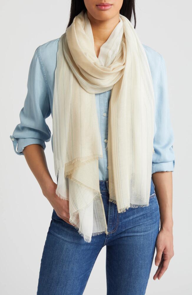 Nordstrom Yarn Dyed Stripe Wrap in Ivory Fennel Stripe Cover