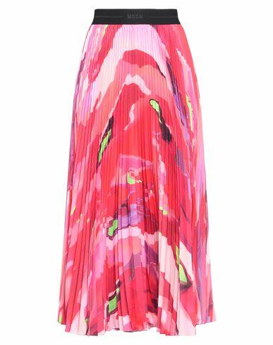 Msgm Woman Midi skirt Red Polyester Cover