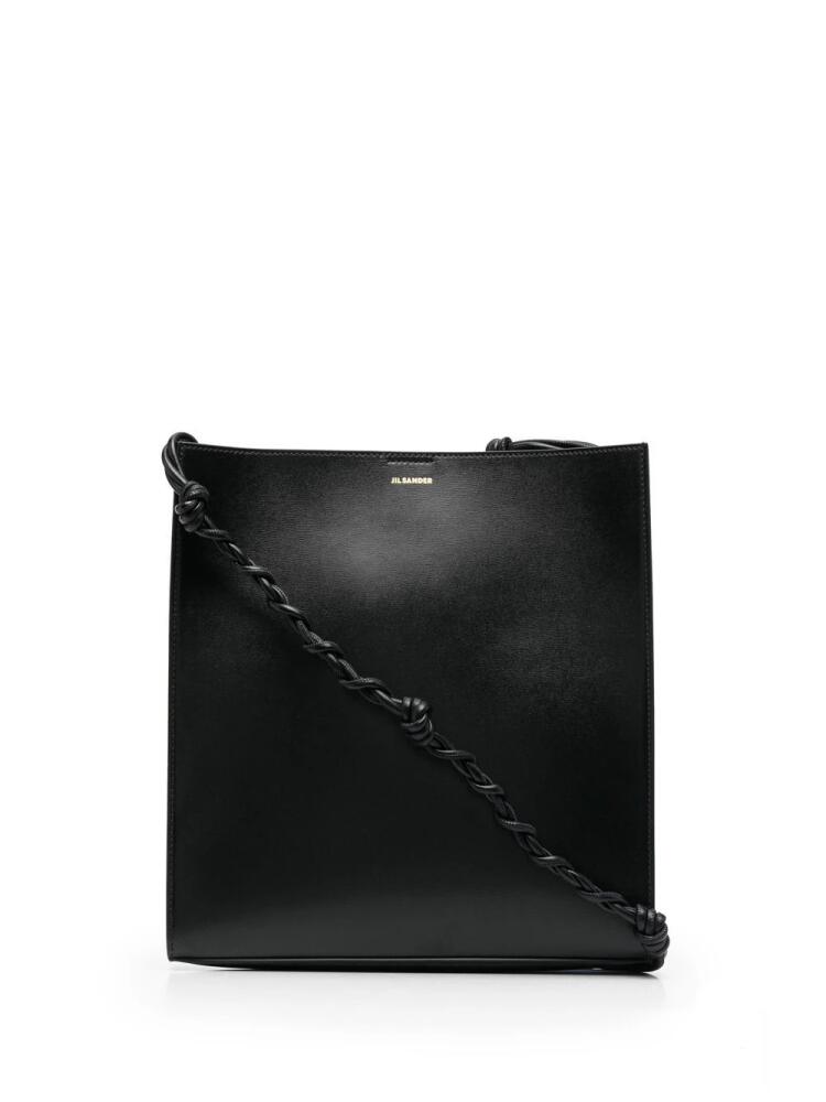 Jil Sander logo-print leather shoulder bag - Black Cover