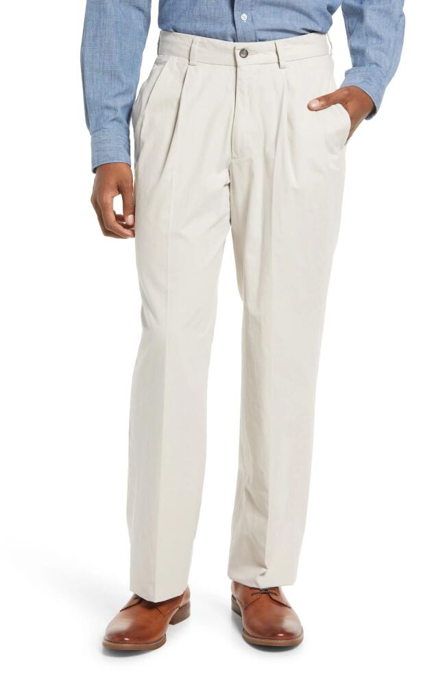 Berle Charleston Khakis Pleated Chino Pants in Stone Cover