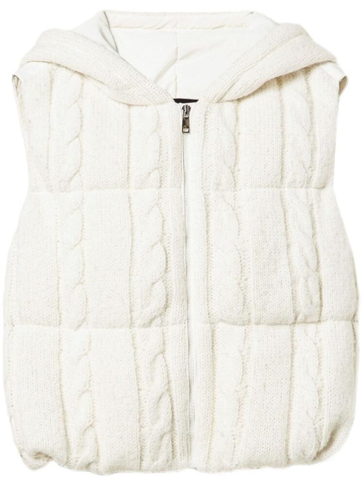 TWINSET cable-knit padded gilet - White Cover