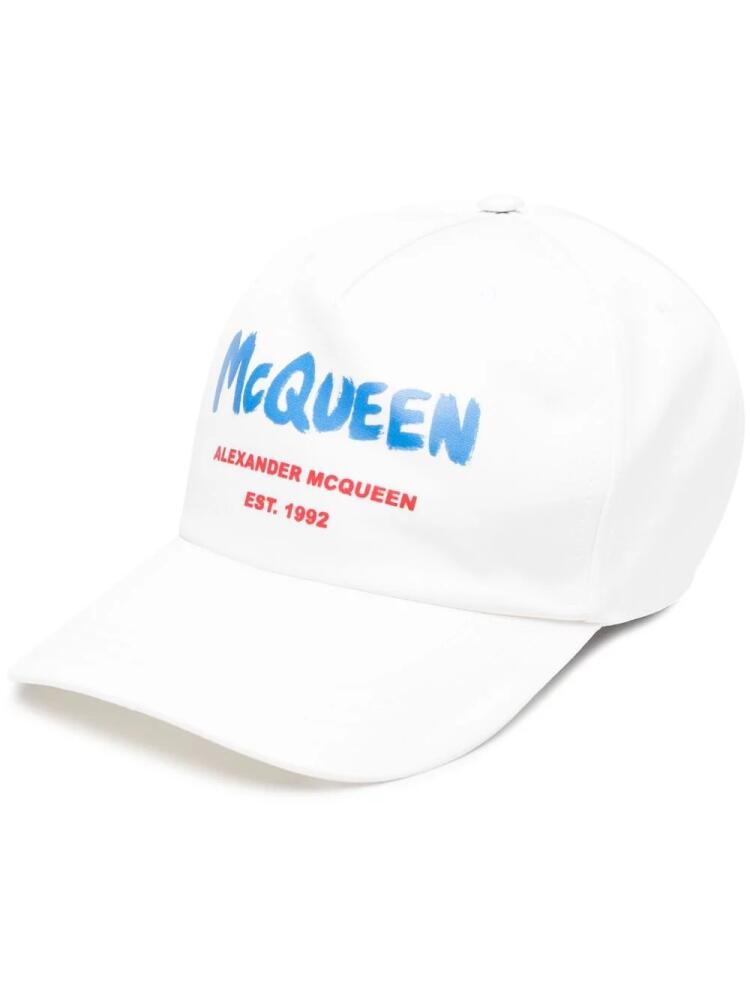 Alexander McQueen logo-printed cap - Blue Cover