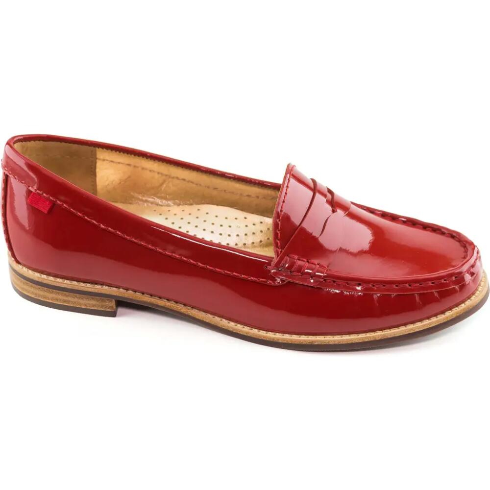 Marc Joseph New York East Village Penny Loafer in Red Patent Cover