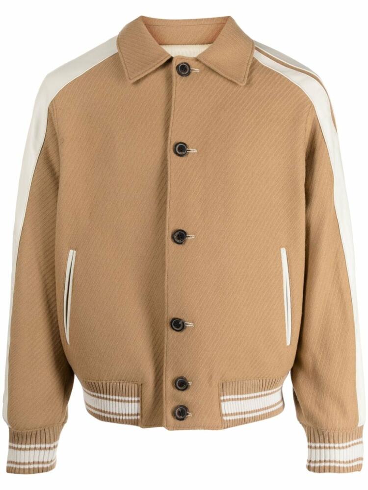 Ader Error button-down ribbed bomber jacket - Neutrals Cover