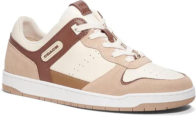 COACH C201 Mixed Material Sneaker (Saddle/Taupe) Men's Shoes Cover