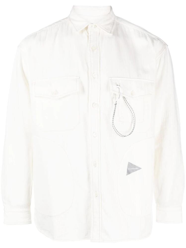 and Wander logo-print long-sleeved shirt - Neutrals Cover