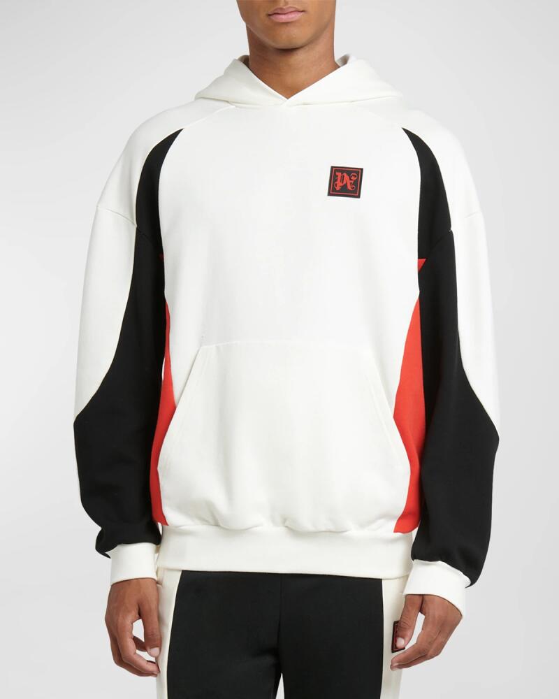 Palm Angels Men's Colorblock Monogram Racing Hoodie Cover