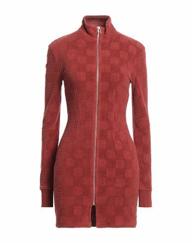 Ambush Woman Mini dress Brick red Cotton, Polyamide, Elastane Cover