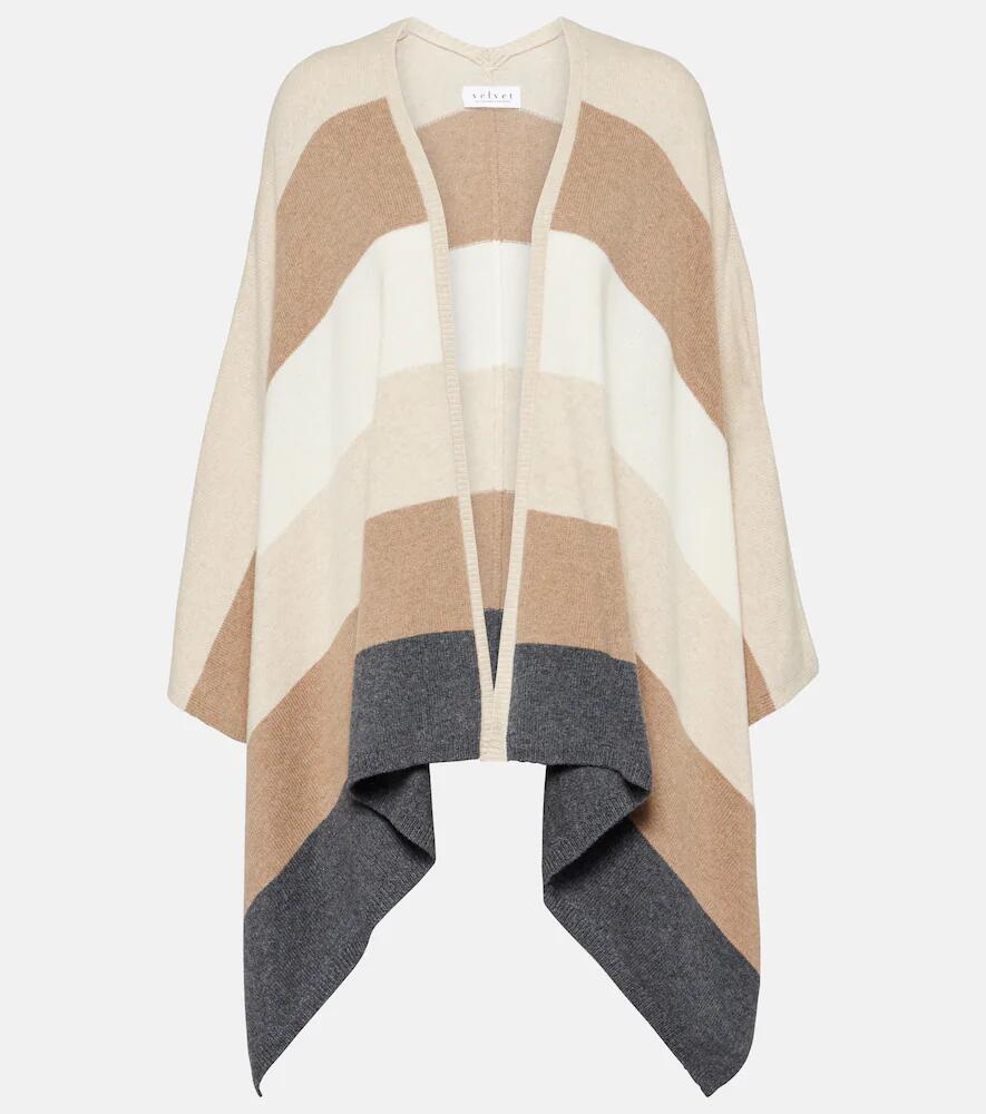 Velvet Jonas striped wool-blend poncho Cover