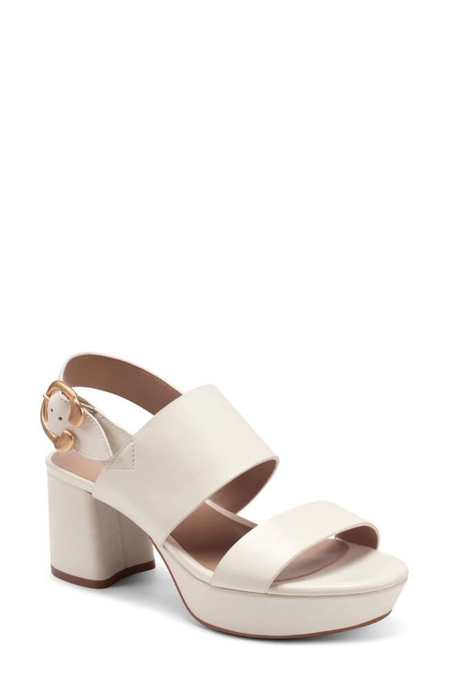 Aerosoles Camera Platform Sandal in Eggshell Leather Cover