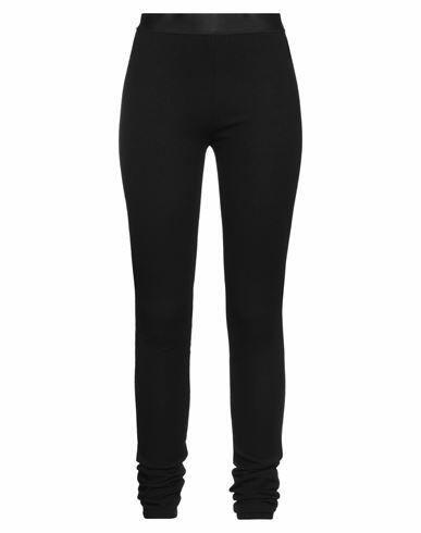 Ann Demeulemeester Woman Leggings Black Lambswool, Cotton, Elastane Cover