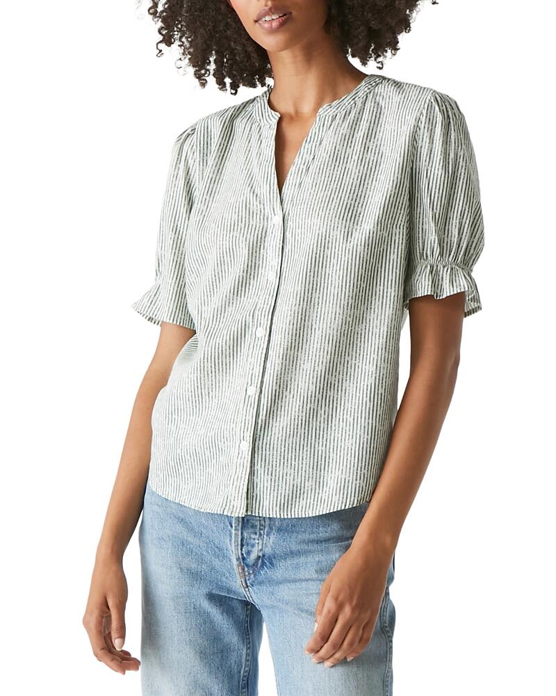 Michael Stars Roxanne Button Front Puff Sleeve Shirt Cover