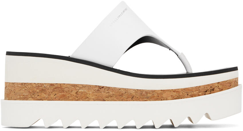 Stella McCartney White Sneak-Elyse Platform Thong Sandals Cover