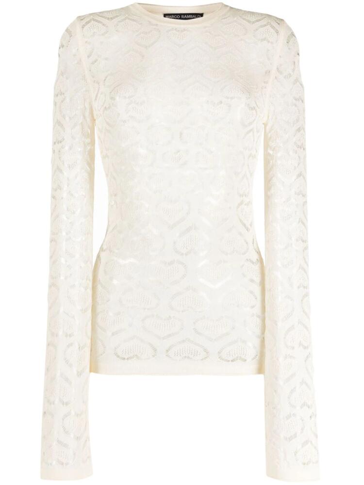 Marco Rambaldi heart-motif long-sleeved top - White Cover