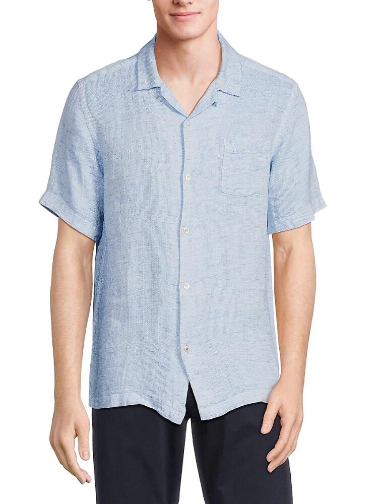 Swims Men's Capri Short Sleeve Linen Shirt - Blue Skies Cover