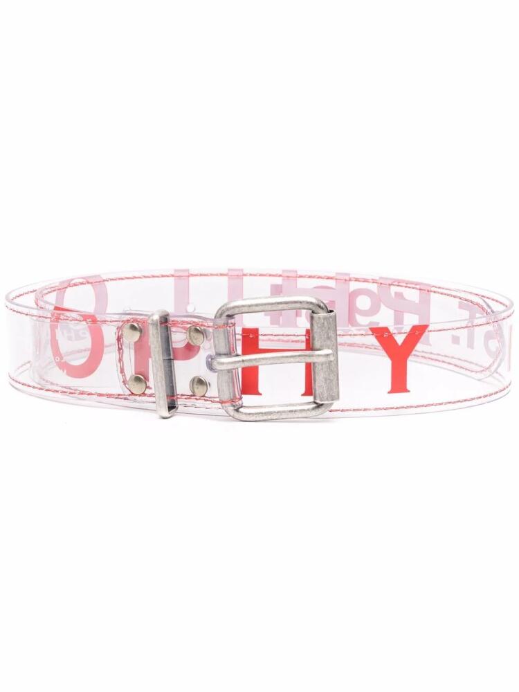 Philosophy Di Lorenzo Serafini transparent logo-print belt - Neutrals Cover