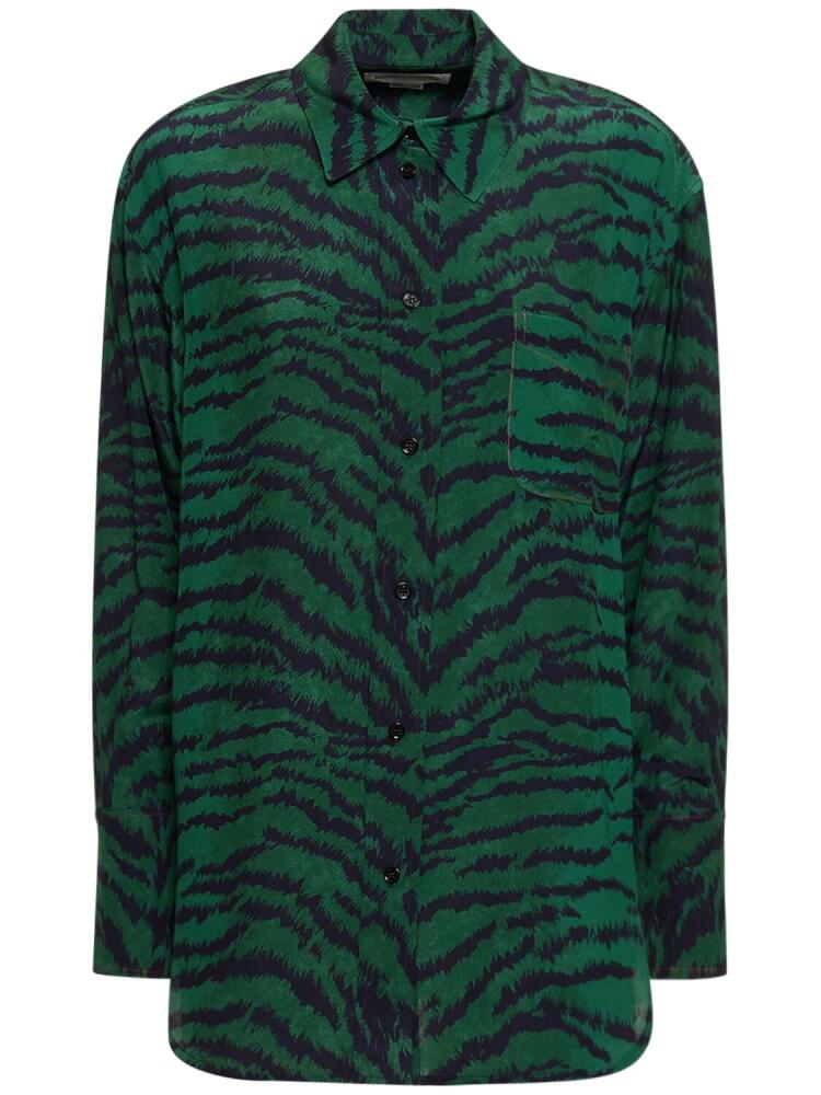 VICTORIA BECKHAM Printed Silk Pajama Shirt Cover