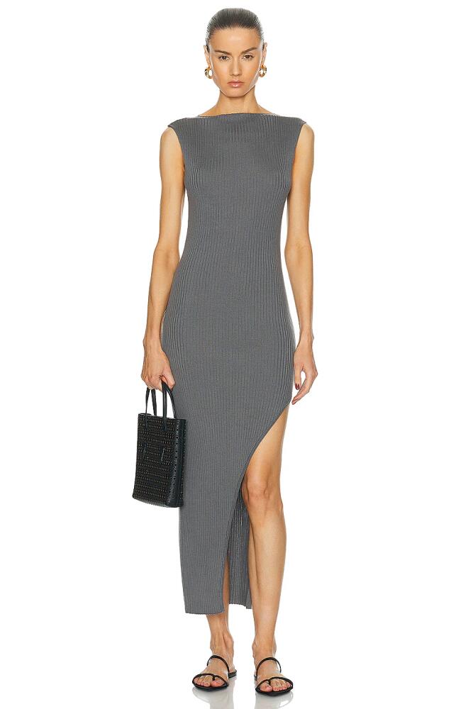 St. Agni Cut Away Knit Dress in Grey Cover