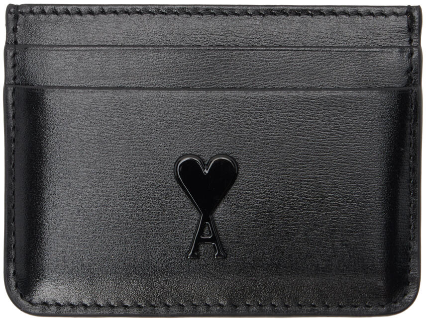 AMI Paris Black Ami de Cœur Card Holder Cover