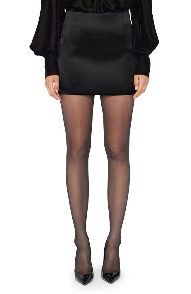 FRAME Satin Miniskirt in Noir Cover