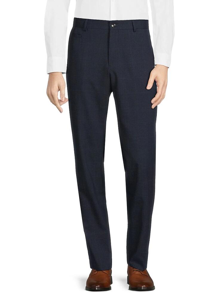 HUGO BOSS Men's H-Genius Flat Front Virgin Wool Blend Pants - Navy Cover