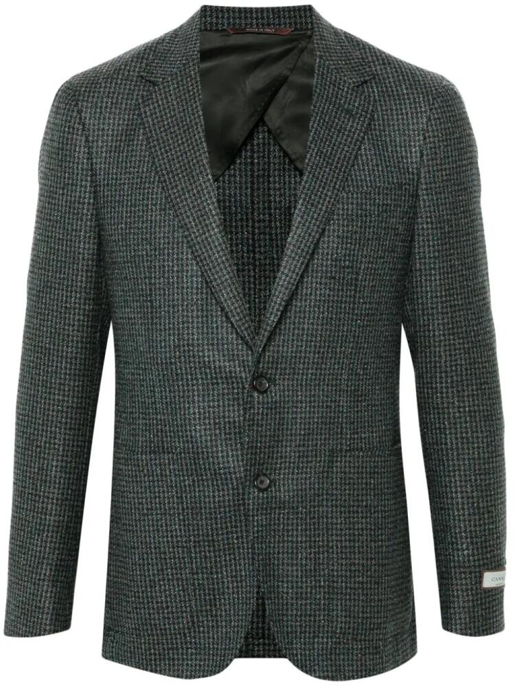 Canali houndstooth-pattern blazer - Blue Cover