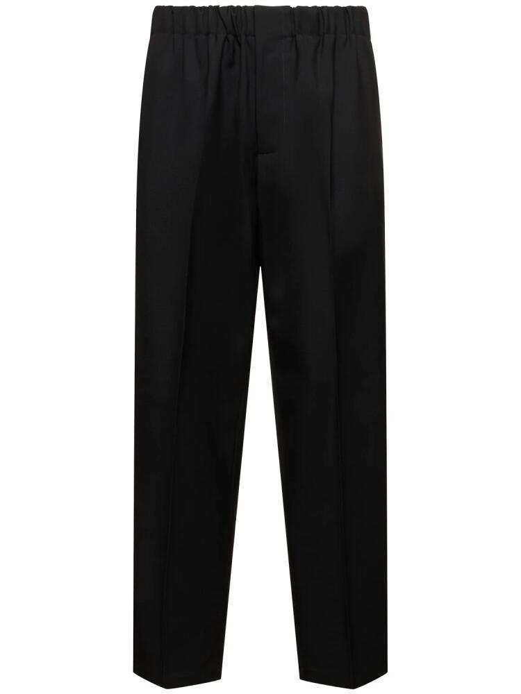 JIL SANDER Relaxed Fit Wool Gabardine Cropped Pants Cover