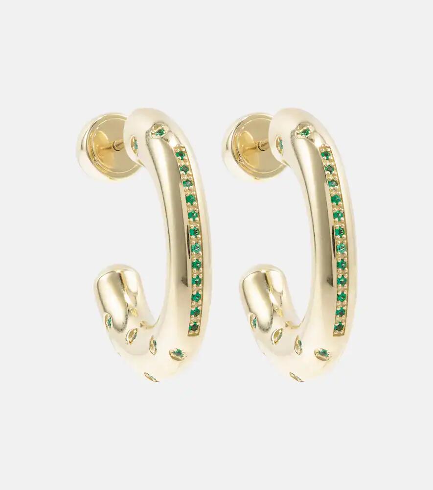 Lauren Rubinski Peggy 14kt gold hoop earrings with emeralds Cover