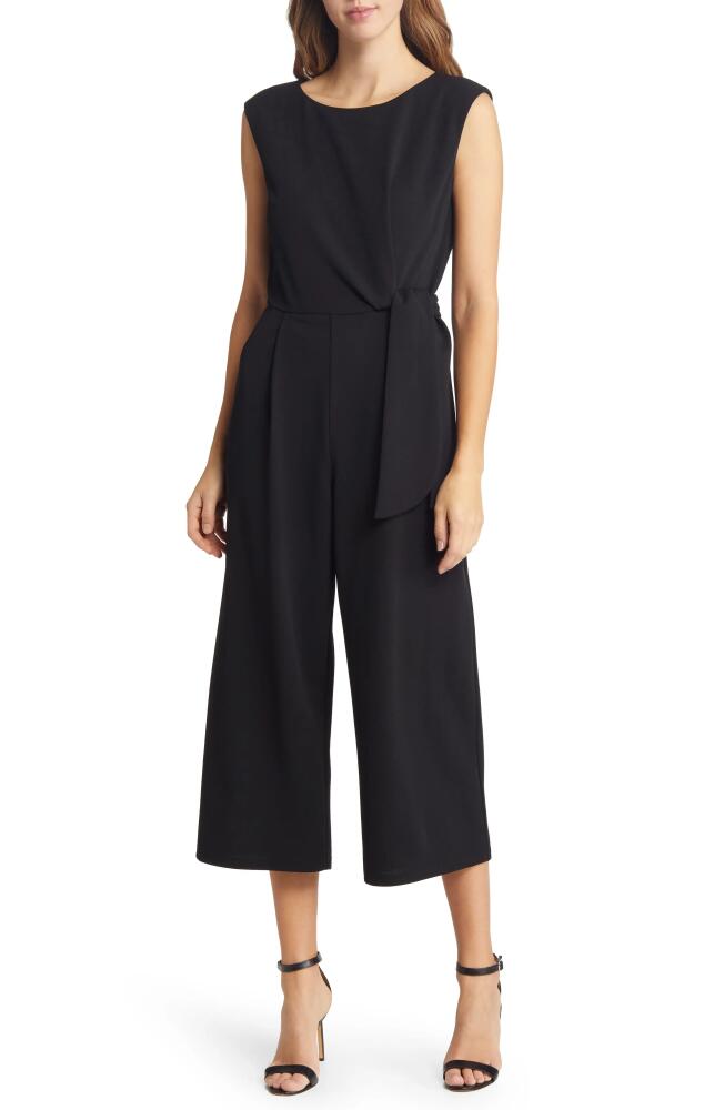 Tahari ASL Side Knot Crop Wide Leg Jumpsuit in Black Cover