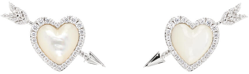 SHUSHU/TONG Silver YVMIN Edition Shell Heart Arrow Earrings Cover