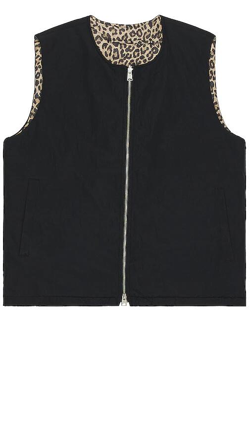 ALLSAINTS Underground Reversible Leopard Vest in Black Cover