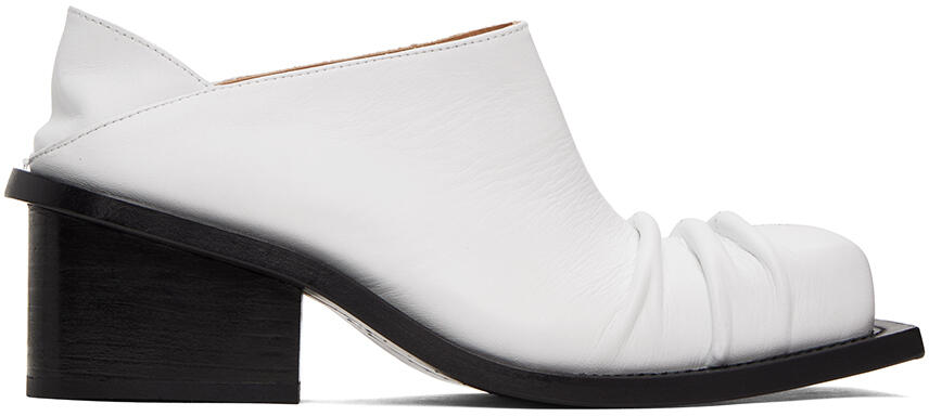 FIDAN NOVRUZOVA SSENSE Exclusive White Convertible Chunky Heel Mules Cover