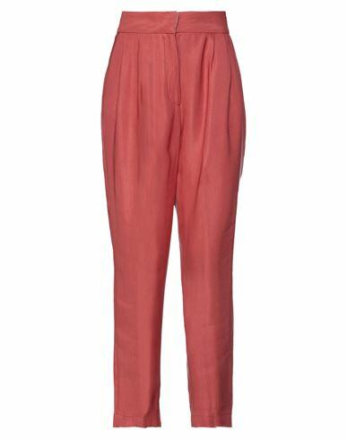 Twenty Easy By Kaos Woman Pants Brick red Viscose, Linen Cover