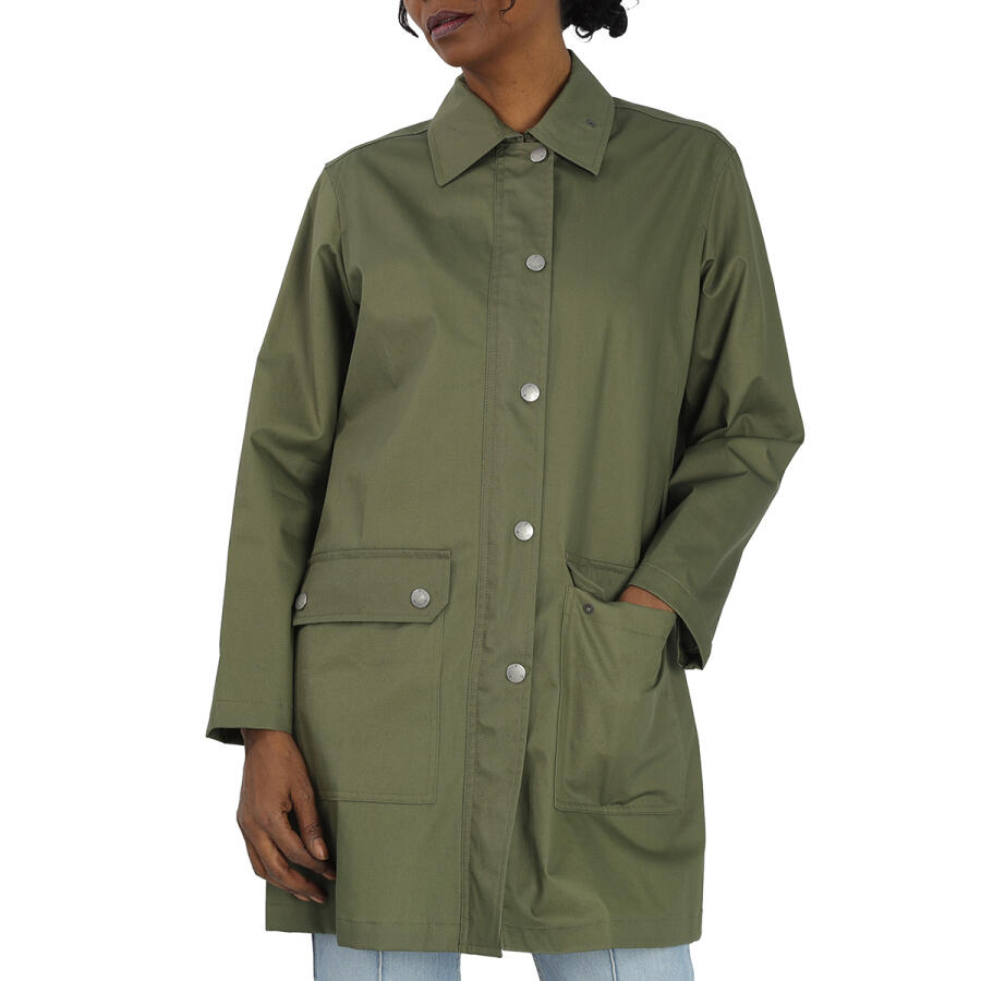 A.P.C. Ladies Khaki Brigitte Mac Straight-Cut Jacket Cover