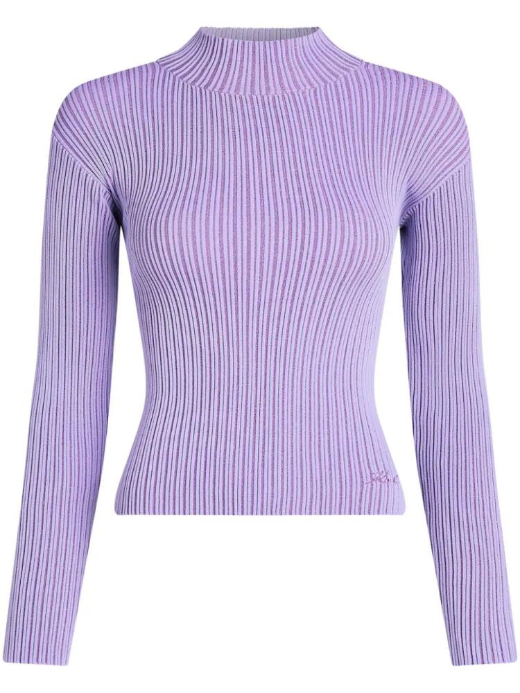 Karl Lagerfeld mock-neck lurex T-shirt - Purple Cover