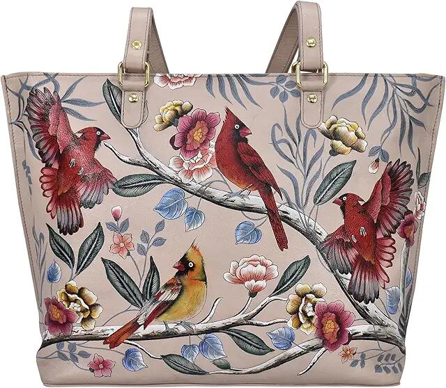 Anuschka Large Zip Top Tote 698 (Cardinal Family) Bags Cover