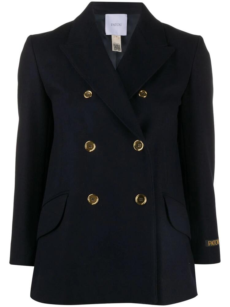 Patou long sleeve double breasted blazer - Blue Cover