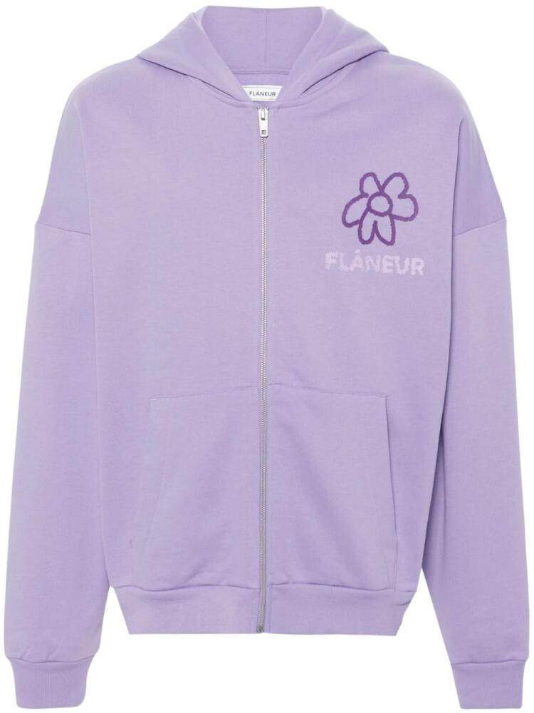 FLÂNEUR Flower zip-up hoodie - Purple Cover