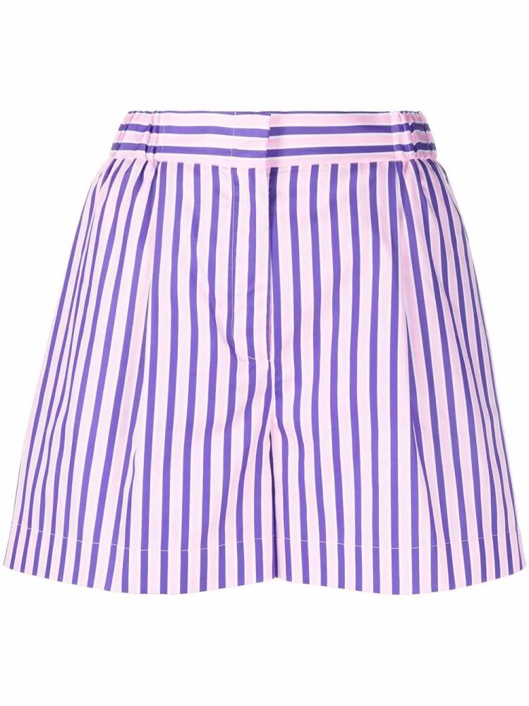 ETRO high-waisted pinstripe shorts - Purple Cover