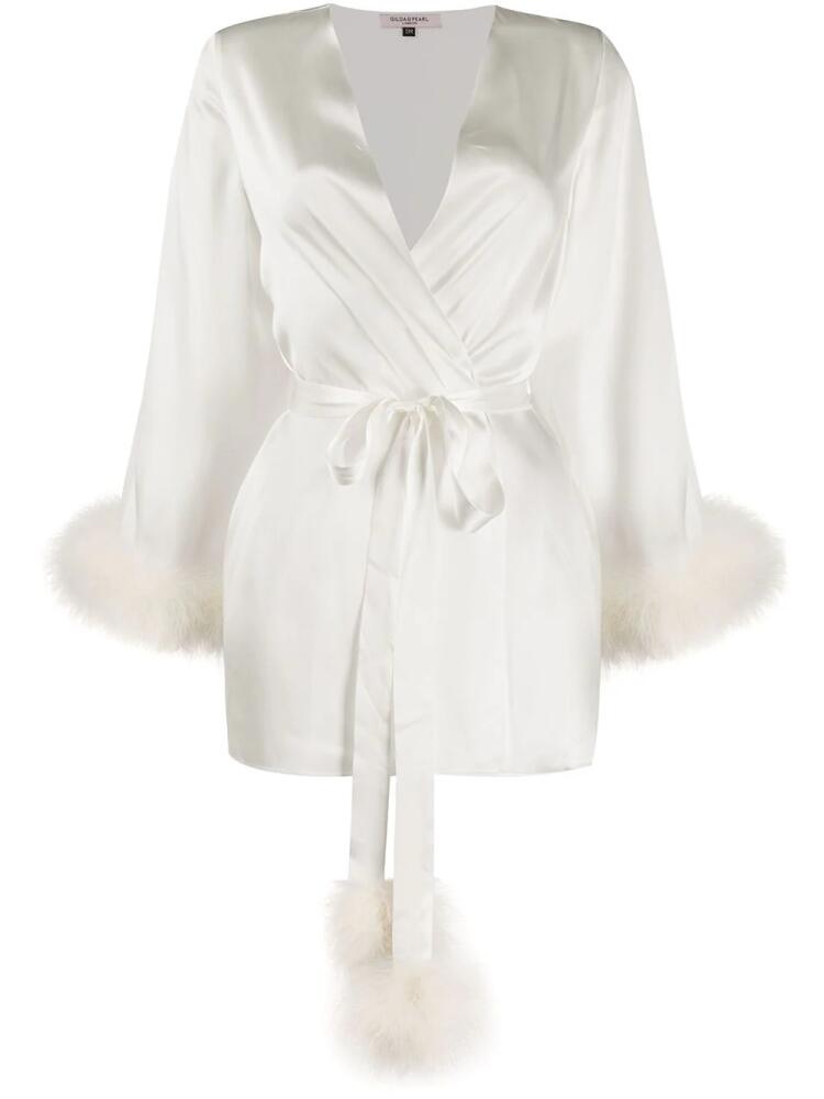 Gilda & Pearl Pillow Talk satin robe - White Cover