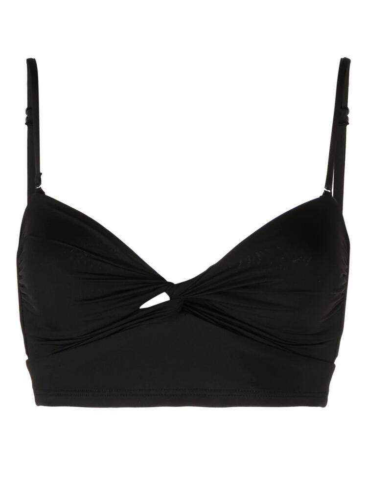 BONDI BORN Daphne gathered bikini top - Black Cover