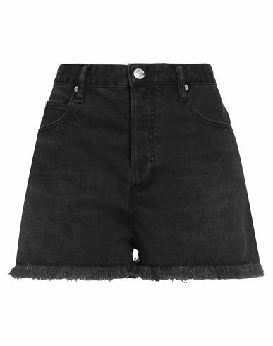 Isabel Marant Woman Denim shorts Black Cotton, Hemp Cover