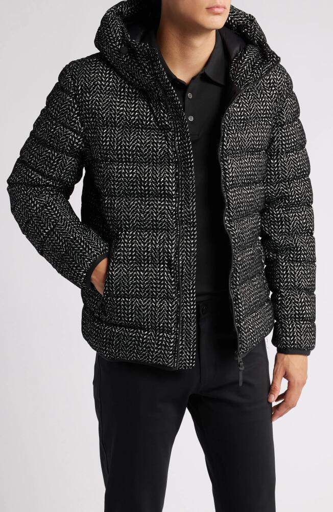 Mackage Jack Flocked Herringbone 750 Fill Power Down Jacket in Black-White Cover